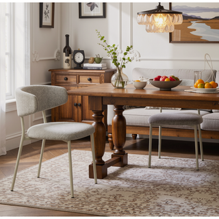 Sunvega Modern Light Gray Upholstered Side Chair with Padded Seat and Back