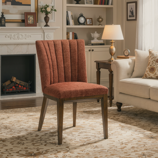 Sunvega Elmwood Beige Fabric Dining Chair Set Of 2 For Living Room Bedroom