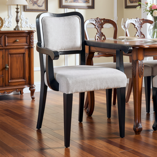 Sunvega 42 Inch Round Dining Table with Oak Veneer Top and Iron Base for Small Spaces