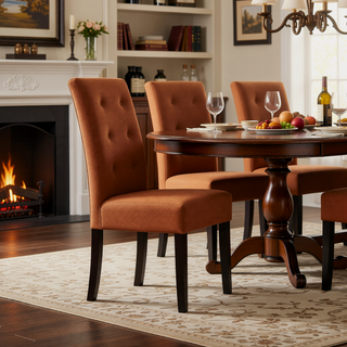 Sunvega Modern Upholstered Dining Chair with T-Stitch Design and Wood Legs