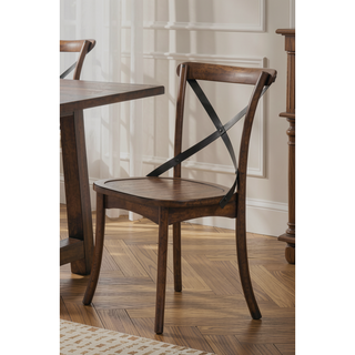 Sunvega Kaelyn Dark Oak Finish Rectangular Dining Table with Trestle Base