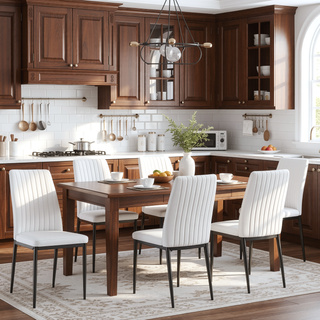 Sunvega Round MDF Dining Table for Kitchen with 42 Inch Spacious Tabletop