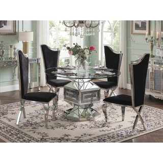 Sunvega Stainless Steel Side Chair with Padded Seat and X-Shaped Back Leg