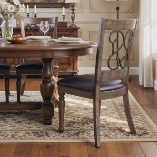 Sunvega Weathered Cherry Finish Bench with PU Leather Cushion and 16" Floor Clearance