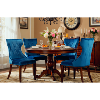 Sunvega Set of 2 Gray Traditional Dining Chairs with Luxurious Velvet Upholstery