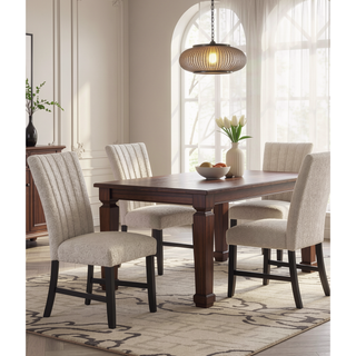 Sunvega Light Gray Flannelette Dining Chairs with Nailhead Trim and Black Wood Legs