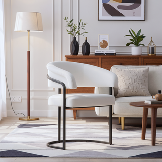 Sunvega Modern Upholstered Leatherette Dining Chair with Backrest for Dining Room
