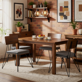 Sunvega Mid-Century Modern Chair with Grey Fabric Upholstery and Walnut Wood Back