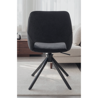 Sunvega Modern PU Leather Swivel Dining Chairs Set of 2 with Auto-Return and High Back
