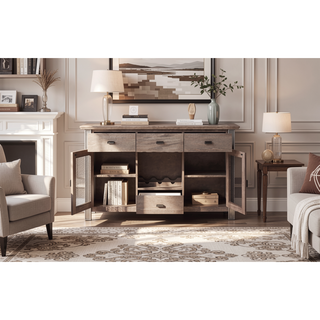 Sunvega Gorge Fabric and Oak Finish Side Chair with Padded Back and Seat Cushions