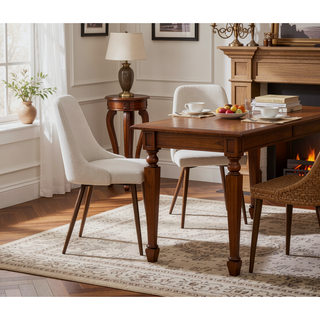 Sunvega Modern Upholstery Dining Chairs Set of 2 with Plush Foam and Wooden-Print Legs