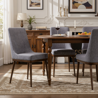 Sunvega Mid-Century Modern Dining Chair Set of 2 with Curved Back Rest