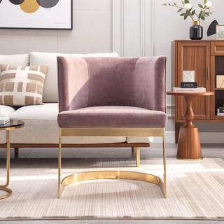Sunvega Modern Upholstered Velvet Dining Chair with Curved Backrest for Dining Room