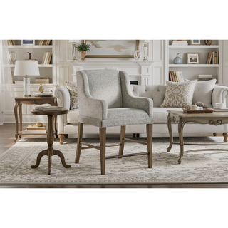 Sunvega Almond Finish Upholstered Counter Stool Set of 2 with Hickory Veneers