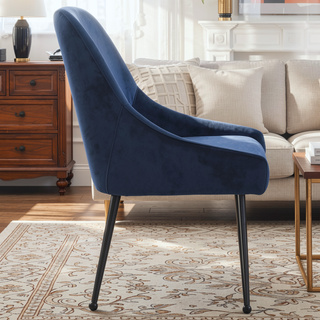 Sunvega Foam-Padded Upholstered Dining Side Chairs with Sloped Arms and Elegant Handle
