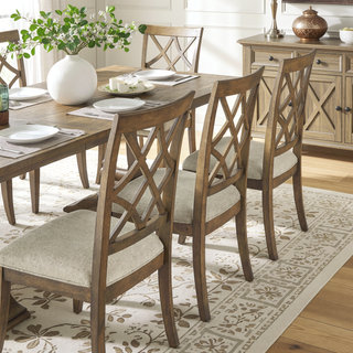 Sunvega Solid Rubber Wood Frame Upholstered Dining Chairs Set of 2 with Spacious Cushion
