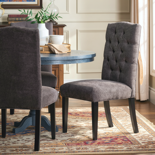 Sunvega Upholstered Dining Chairs with Tufted Seat Back and Crown Top