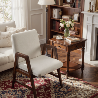 Sunvega Modern Dining Armchair in Soft Velvet with Sculptural Beech Wood Frame