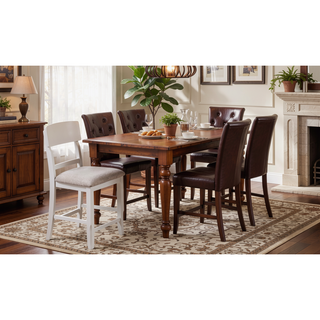 Sunvega Modern Gray Rubber Wood Dining Table with Two Built-in Storage Shelves