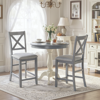 Sunvega Modern Wooden Counter Height Chairs Set of 4 with Padded Seat for Dining Room
