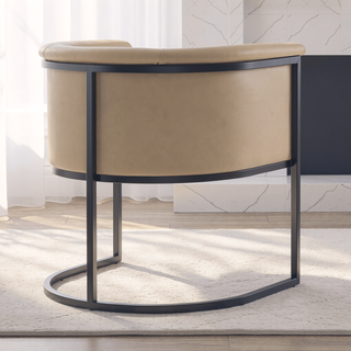 Sunvega Modern Faux Leather Upholstered Dining Chair with Geometric Metal Frame