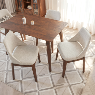 Sunvega Weston Dining Chair Set of 2 with Linen Upholstery and Full-Back Support