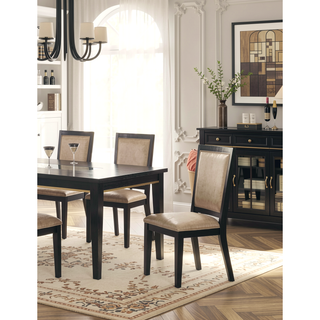 Sunvega Dark Walnut Contemporary Side Chairs with Polyester Upholstered Seat Set of 2