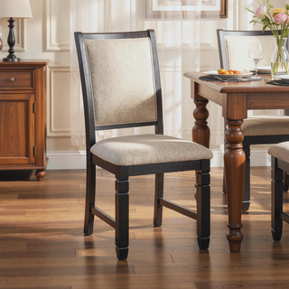 Sunvega Anji Set of Two Side Dining Chairs with Cushioned Seat and Curved Back