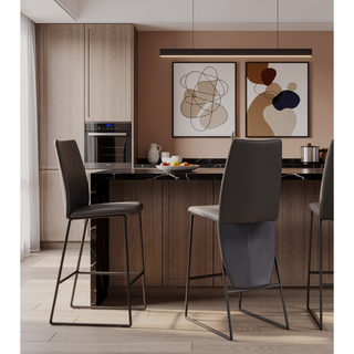 Sunvega Z-Shape Dining Chair with Padded Seating and PU Finish Kit of 2