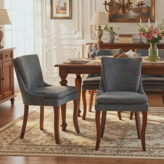 Sunvega Modern Dining Chairs Set of 2 with Double-Layer Cushioning and Mid Back