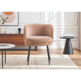 Sunvega Modern Velvet Upholstered Dining Chair with Gold Ring Seat for Dining Room