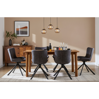 Sunvega Mid-Century Modern Tufted Diamond Pattern Upholstered Swivel Dining Chair