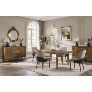Sunvega Barrel Back Chair Set with Textured Upholstery and Contrast Accent