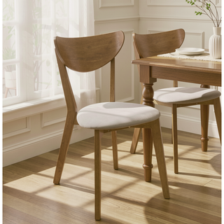 Sunvega Curved Back Dining Chair Set of 2 with Cushioned Seat and Angled Legs