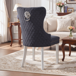 Sunvega Traditional Style Stainless Steel Chair with Plush Velvet Upholstery
