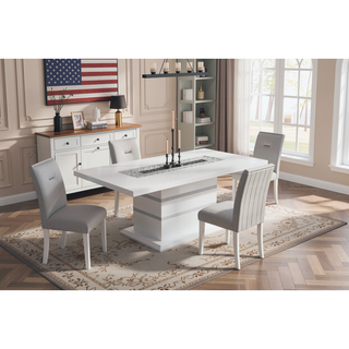 Sunvega Light Gray Contemporary Bar Stools with Padded Slat Design Back-Seat Cushions