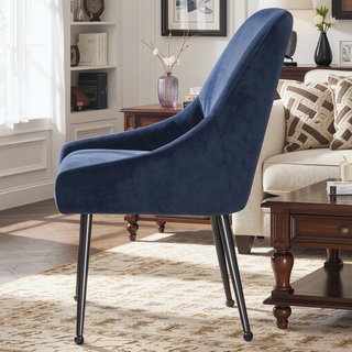 Sunvega Foam-Padded Upholstered Dining Side Chairs with Sloped Arms and Elegant Handle