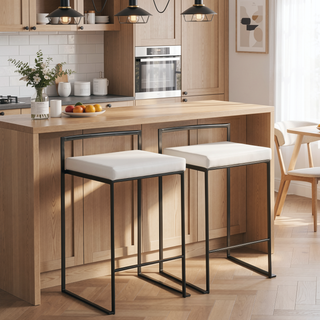 Sunvega Contemporary Stackable Counter Stool with Upholstered Padded Seat