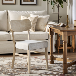 Sunvega 2pc Gray Transitional Side Chair with Padded Seat and Tapered Legs