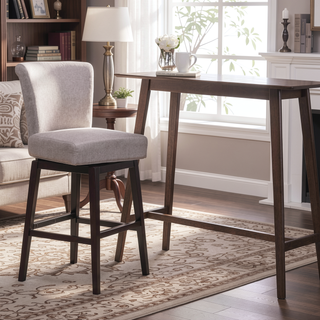 Sunvega Swivel Bar Stool with Upholstered Fabric Sponge Cushion for Kitchen Island