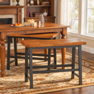 Sunvega 24 Inch Saddle Bench for Indoor Serving Area Kitchen Nook or Home Bar