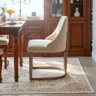 Sunvega Modern Grey Upholstered Parsons Dining Chair Set with Metal Frame