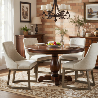 Sunvega Modern Grey Upholstered Parsons Dining Chair Set with Metal Frame