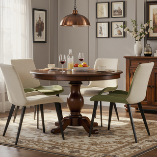 Sunvega Modern Upholstered Faux Leather Dining Chairs with Sturdy Metal Legs