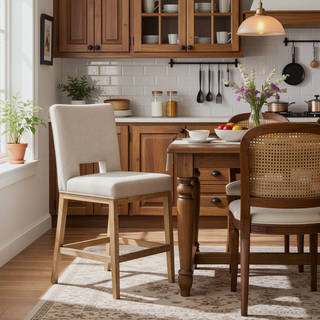 Sunvega Modern Upholstered Bar Stools with Padded Seats for Kitchen Dining