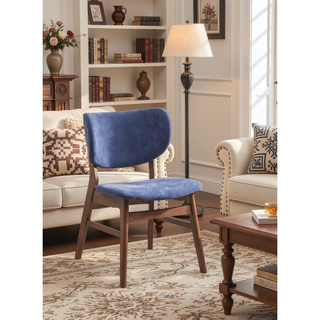 Sunvega Padded Upholstered Side Chair Set with Walnut Finish and Resistant Features