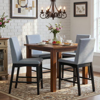 Sunvega Modern Gray Contemporary Style Gathering Height Stool Set of 2