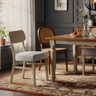 Sunvega 2pc Gray Transitional Side Chair with Padded Seat and Tapered Legs