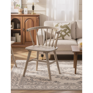 Sunvega Mid-Century Modern Dining Chairs with Spindle Back and Shaker Legs