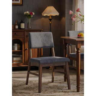 Sunvega Scandinavian Style Dusty Mauve Corduroy Padded Side Chair Set of 2